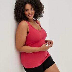 Torrid NWT Women's Plus Size 2X (18/20) Tank Top Scoop Neck WIde Strap Hot Pink